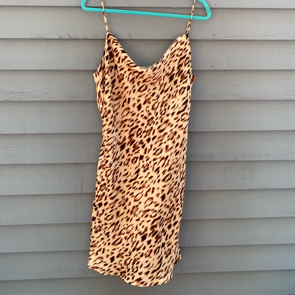 American Eagle AE Studio Cheetah 90s slip dress